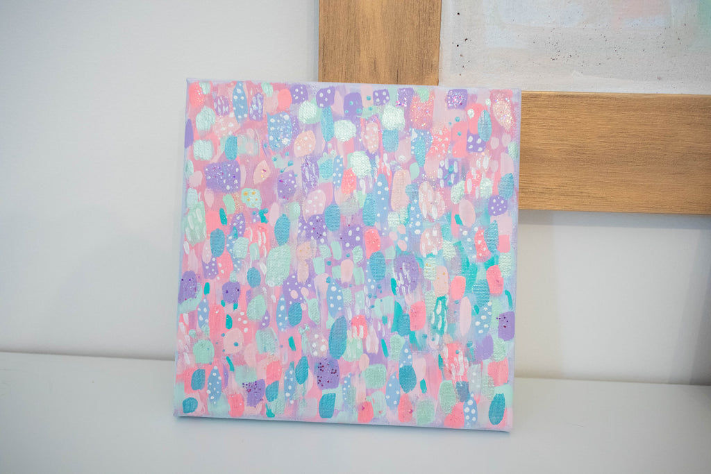 Purple Confetti | 8x8 Abstract Art