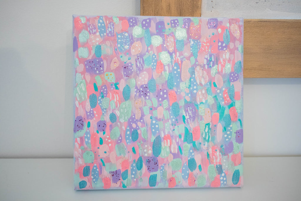 Purple Confetti | 8x8 Abstract Art