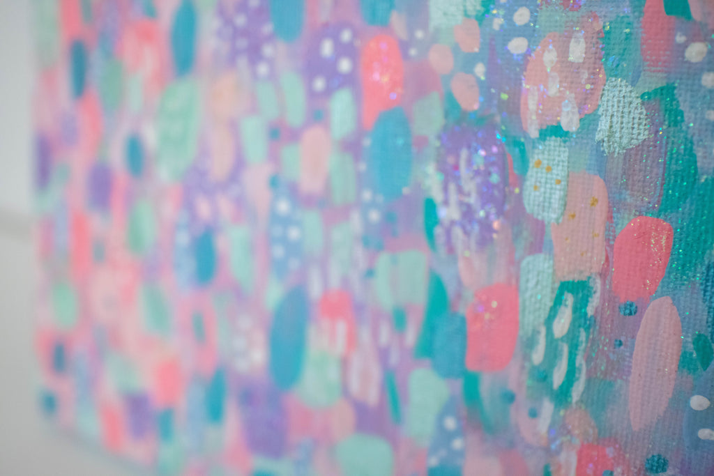 Purple Confetti | 8x8 Abstract Art