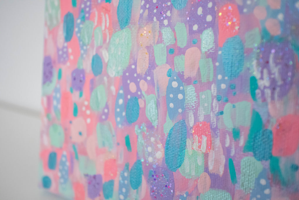 Purple Confetti | 8x8 Abstract Art