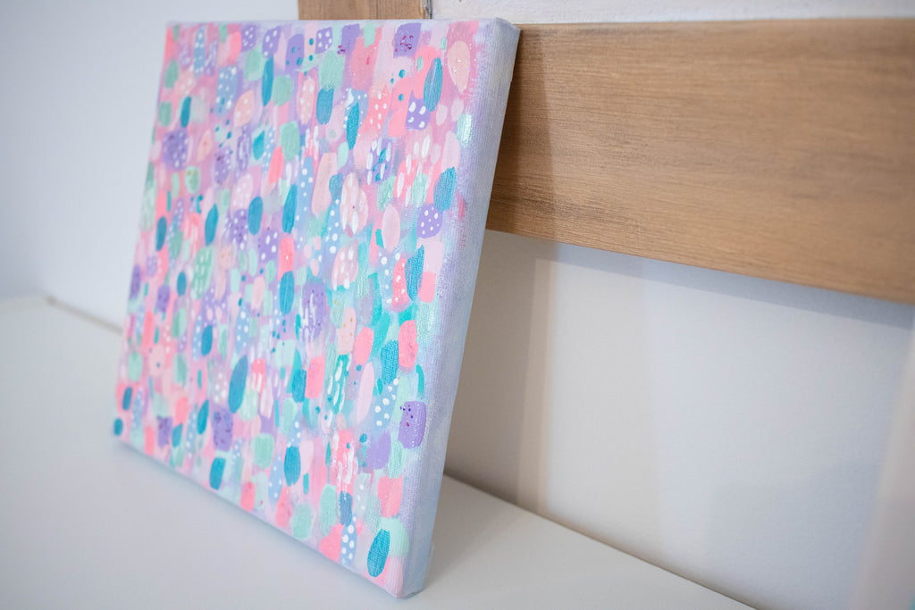Purple Confetti | 8x8 Abstract Art