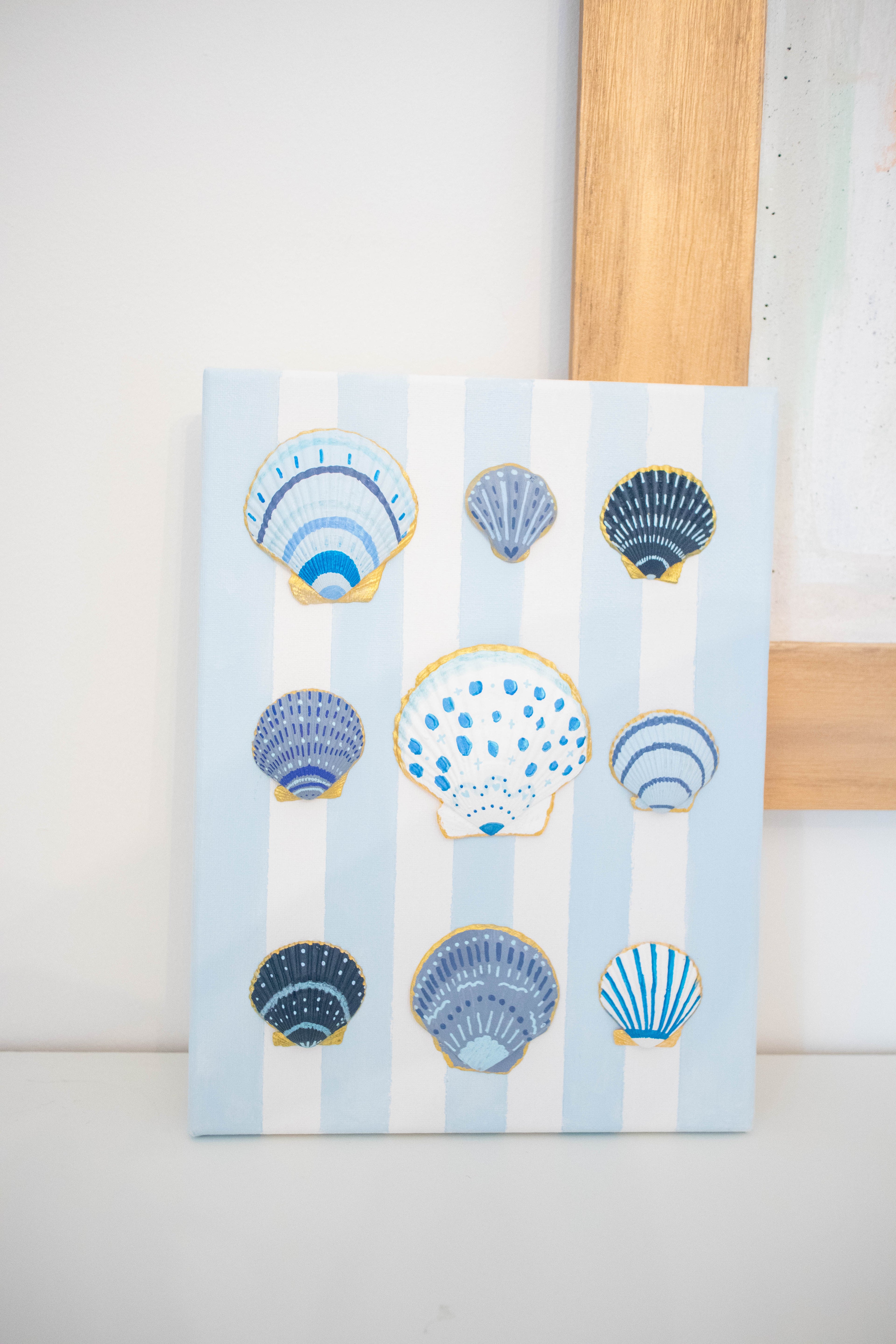 Hand-Painted Coastal Seashell Artwork | Original 9x12 Canvas