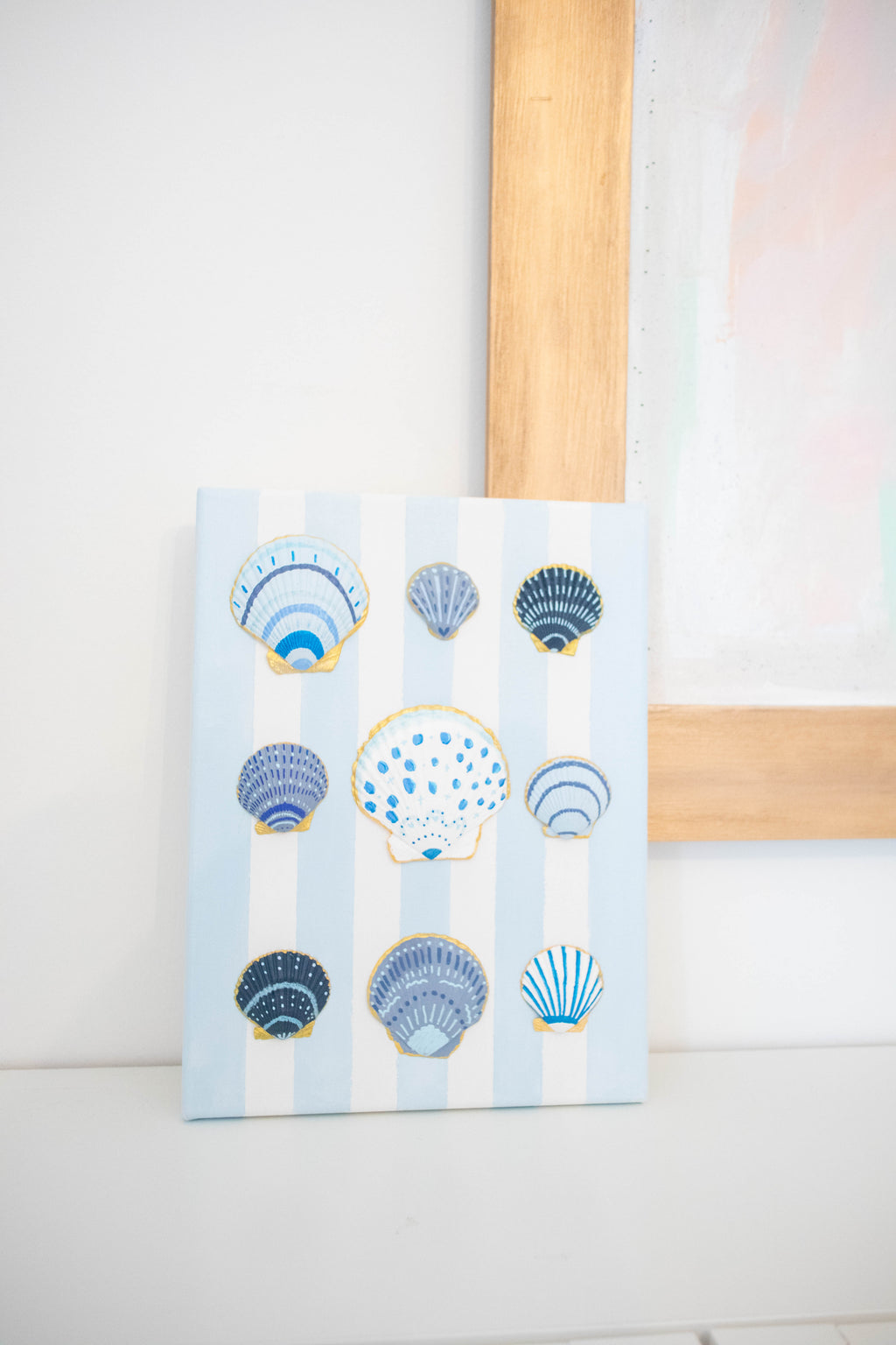 Hand-Painted Coastal Seashell Artwork | Original 9x12 Canvas