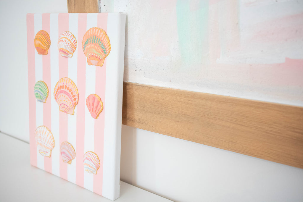 Hand-Painted Coastal Seashell Artwork | Original 9x12 Canvas