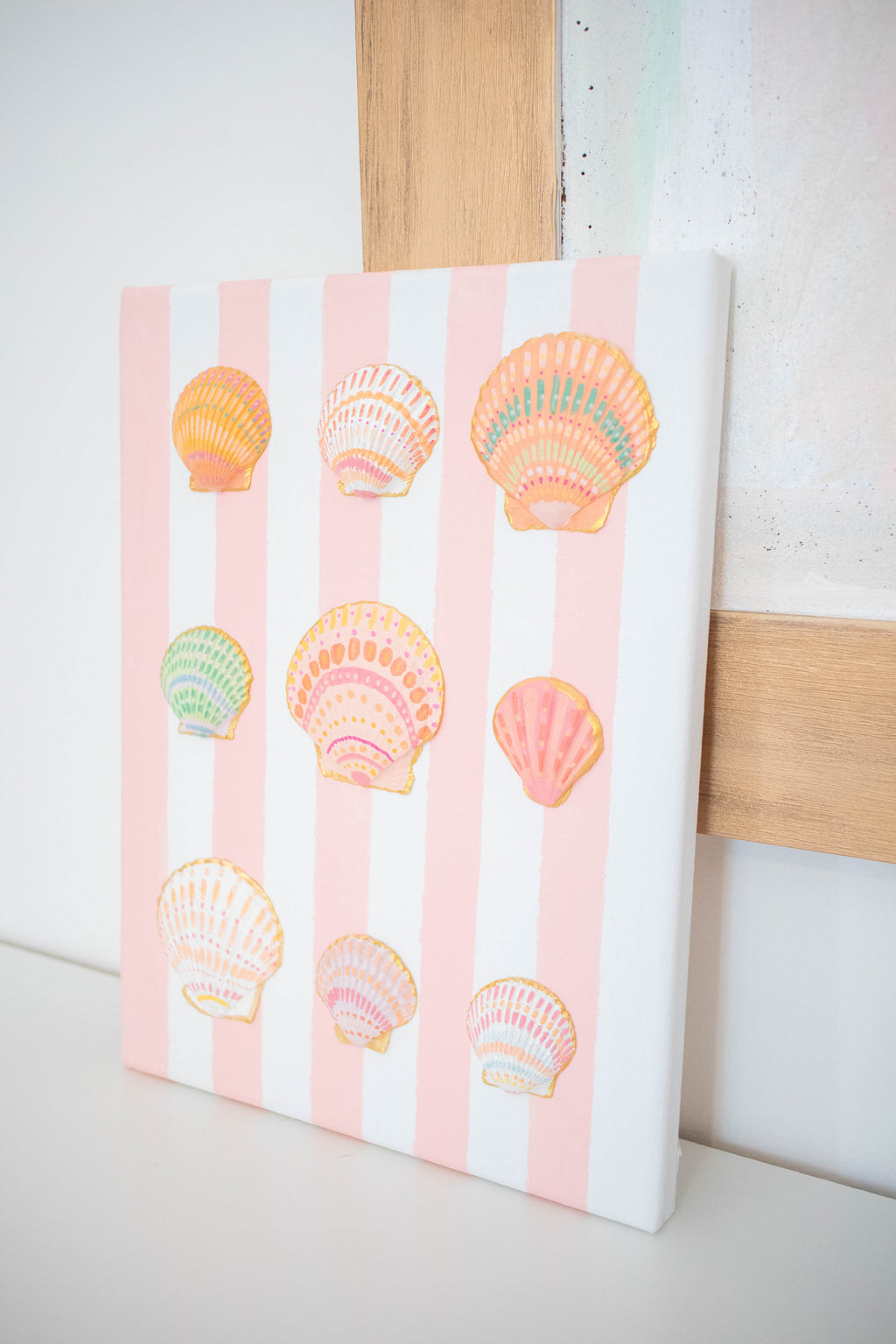 Hand-Painted Coastal Seashell Artwork | Original 9x12 Canvas