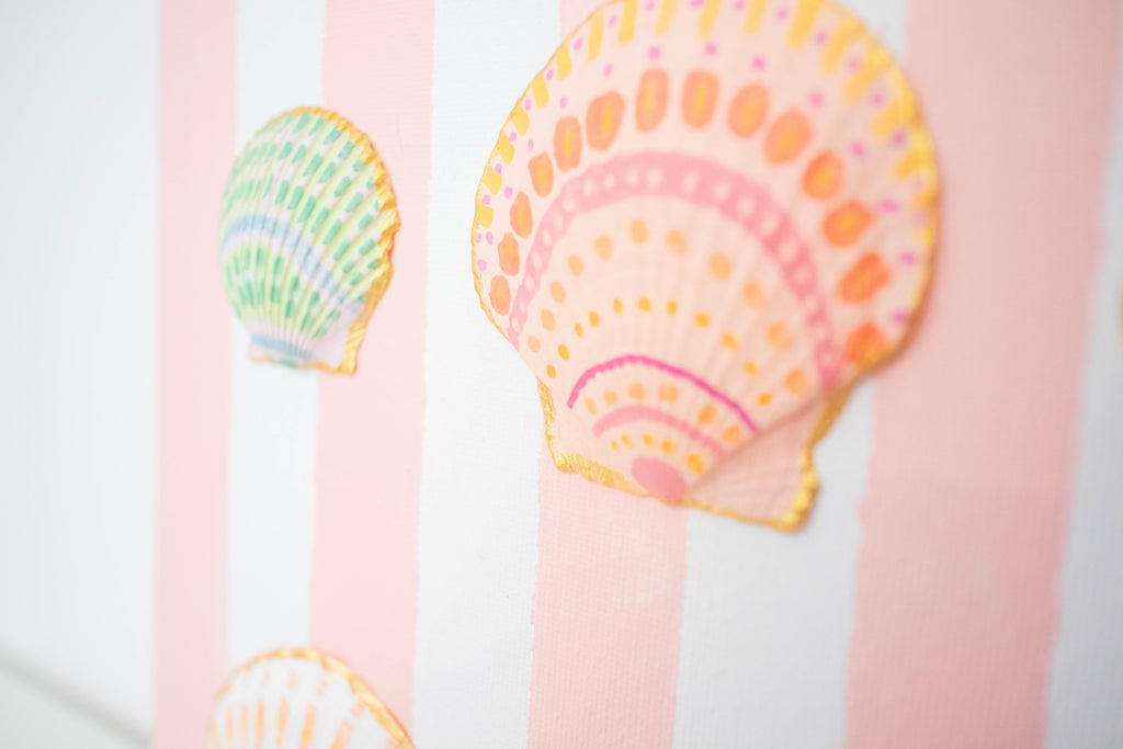 Hand-Painted Coastal Seashell Artwork | Original 9x12 Canvas