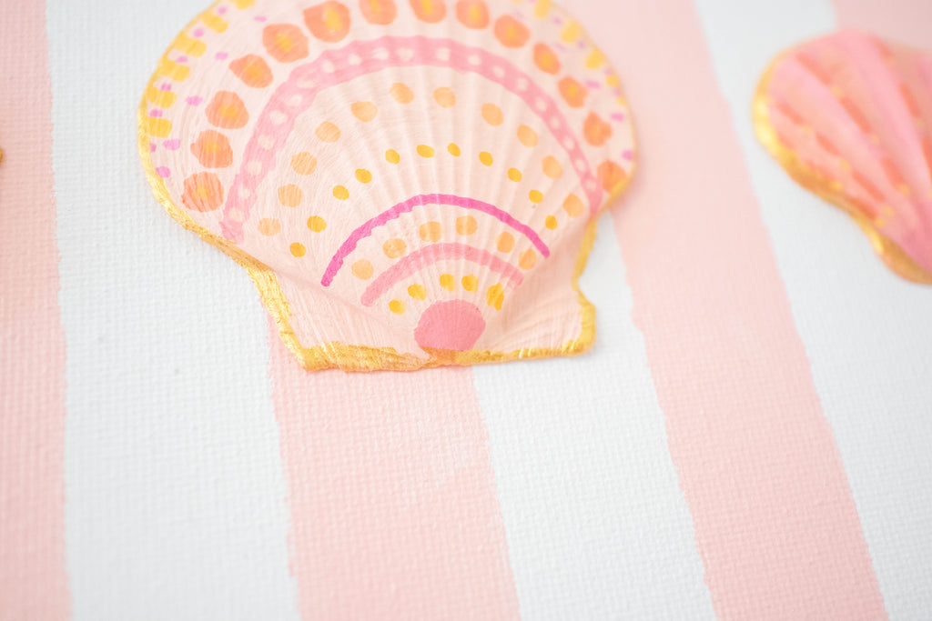 Hand-Painted Coastal Seashell Artwork | Original 9x12 Canvas