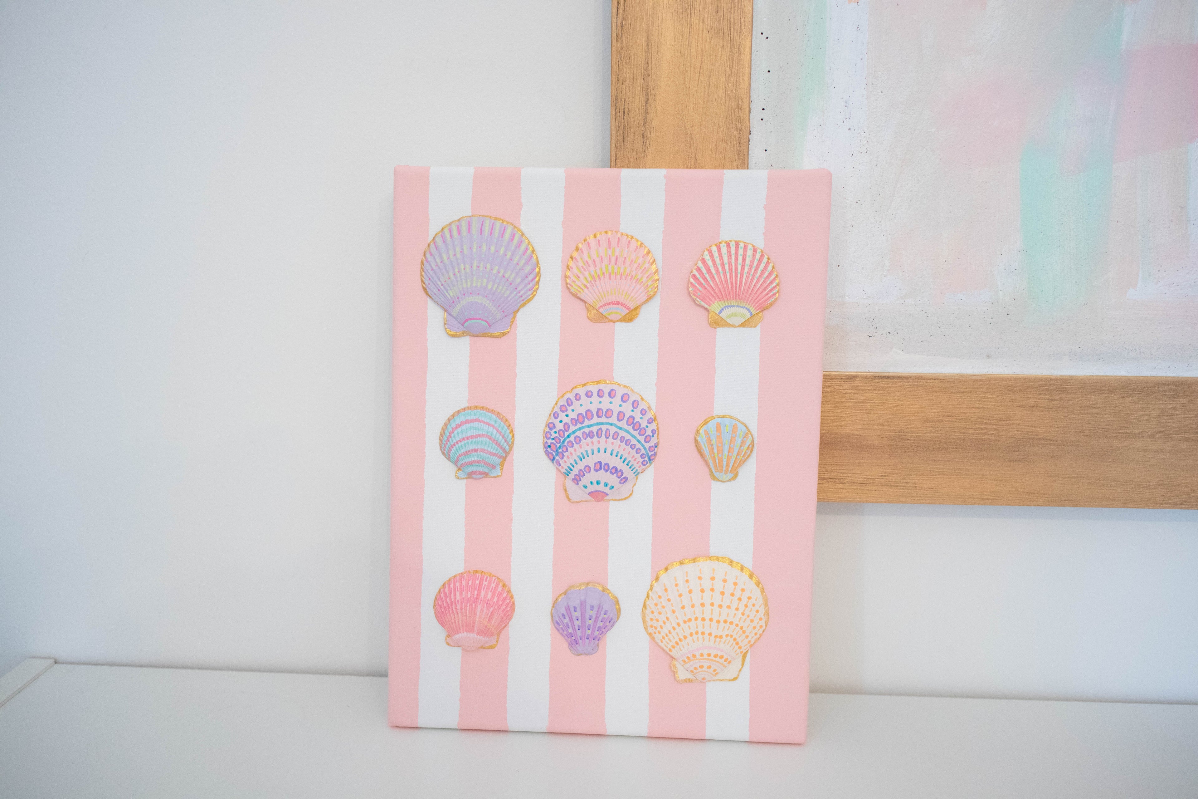 Hand-Painted Coastal Seashell Artwork | Original 9x12 Canvas