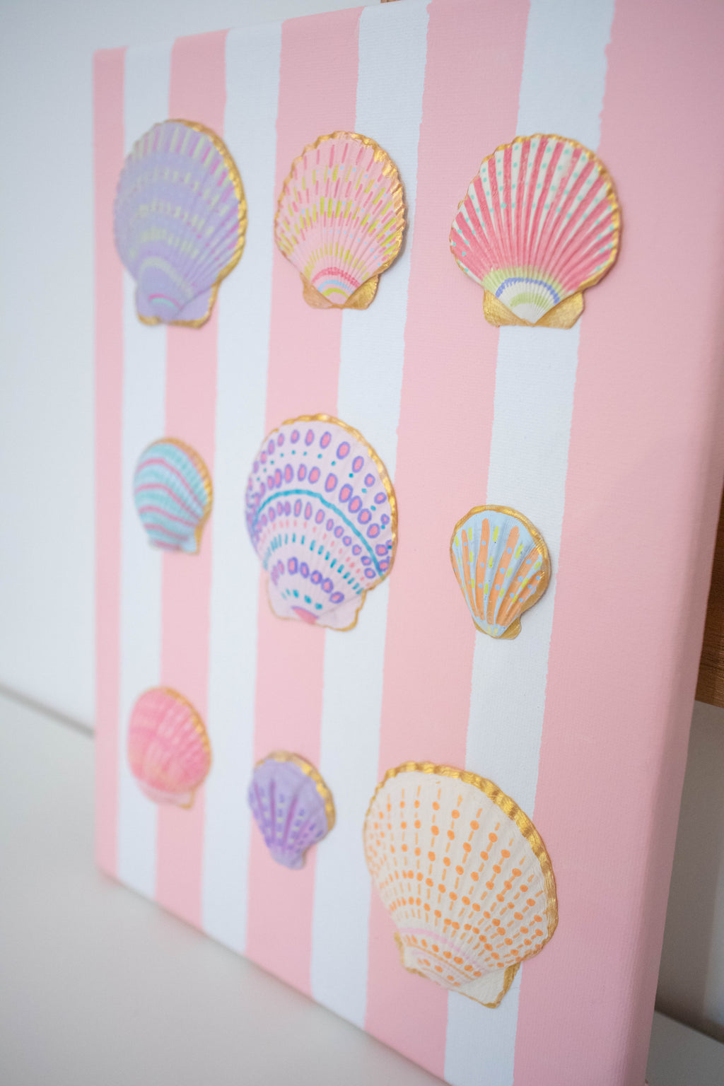 Hand-Painted Coastal Seashell Artwork | Original 9x12 Canvas
