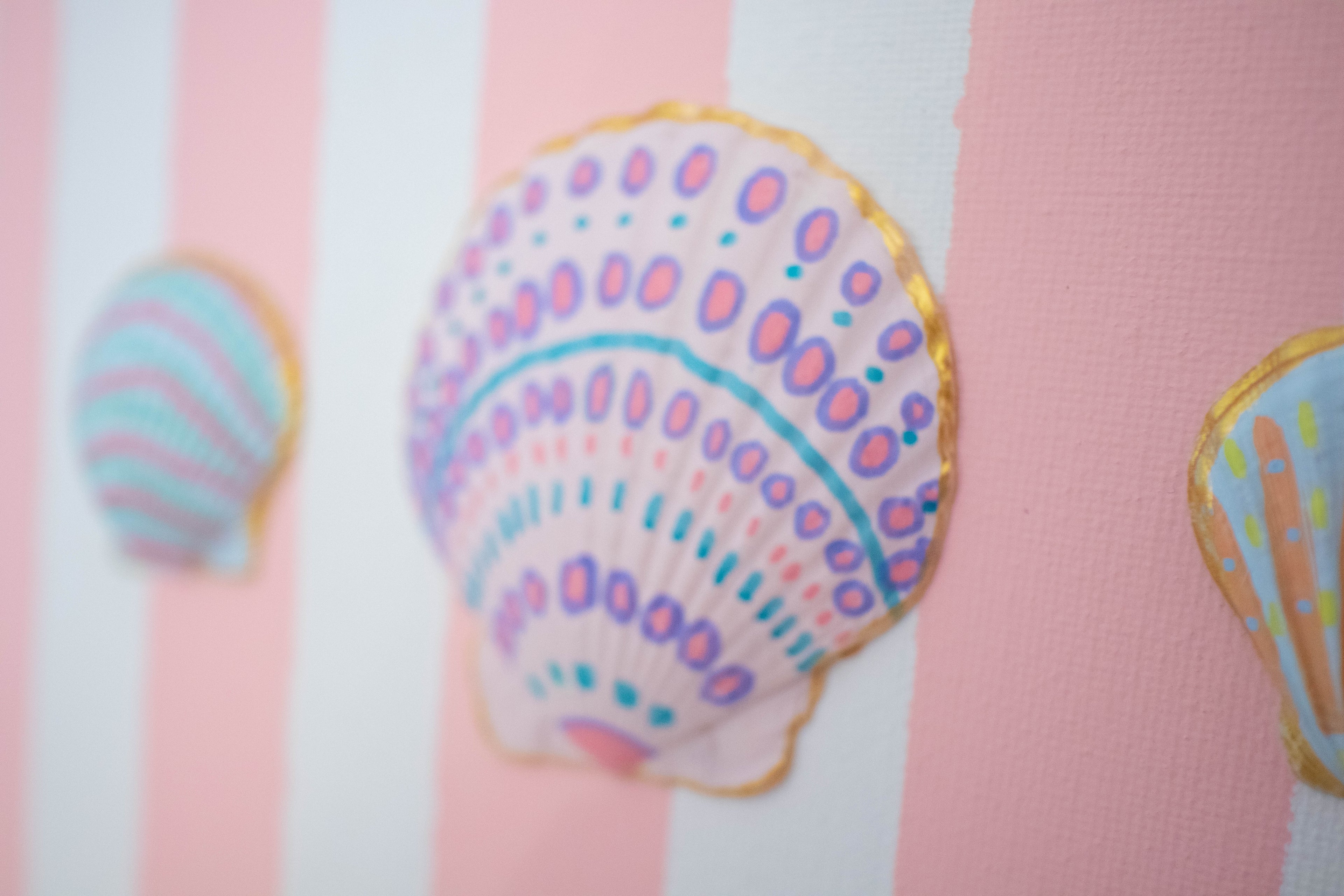 Hand-Painted Coastal Seashell Artwork | Original 9x12 Canvas