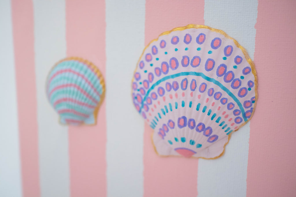 Hand-Painted Coastal Seashell Artwork | Original 9x12 Canvas