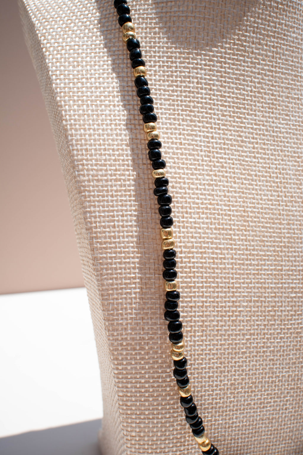 The Annie Necklace- Black and Gold Seed Beads