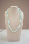 The June Necklace- Mint Green & Blue Glass Beads