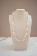 The Lily Necklace- White Quartz & Gold Glass Beads