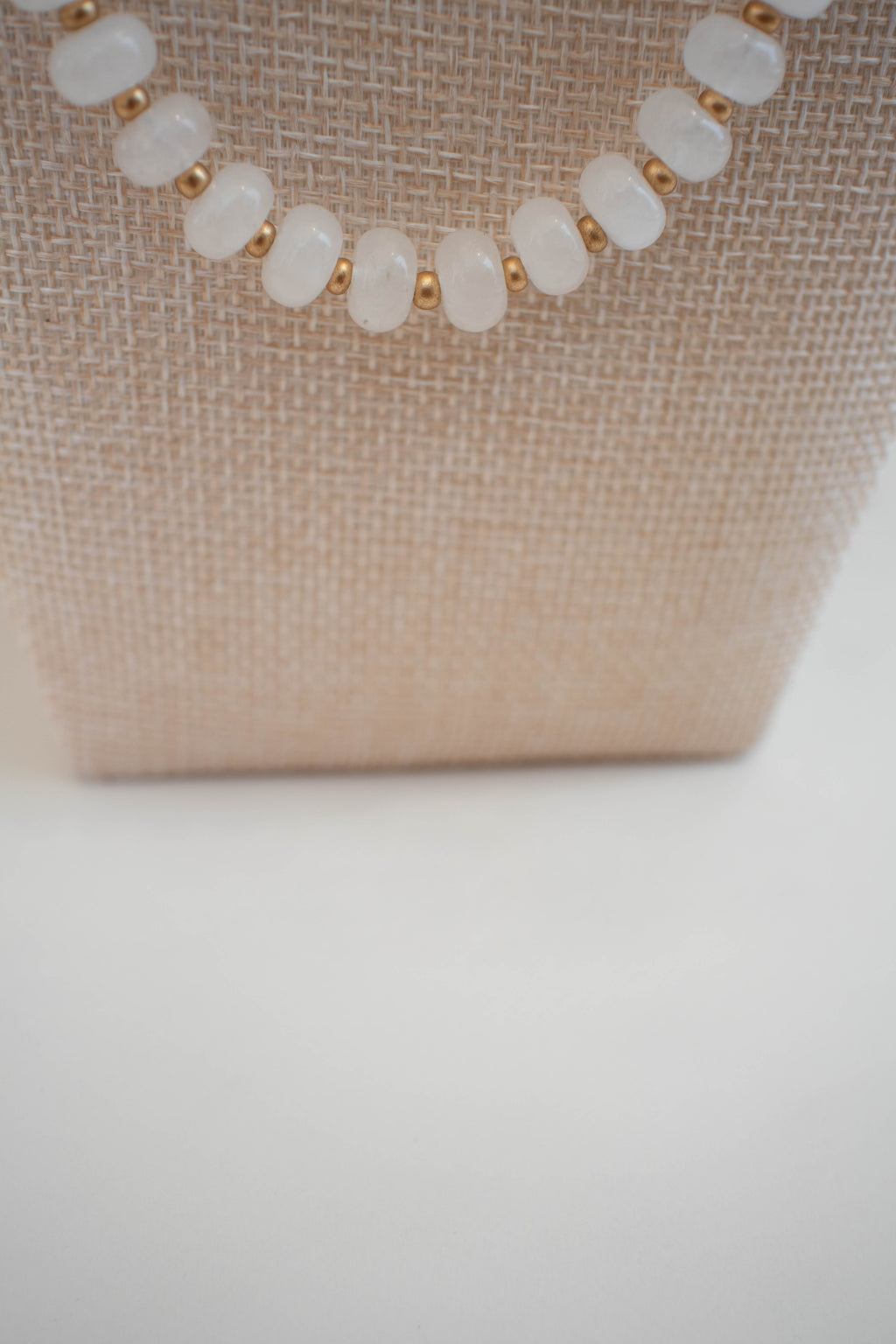 The Lily Necklace- White Quartz & Gold Glass Beads
