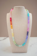 The Lucy Necklace- Rainbow & Gold Glass Beads